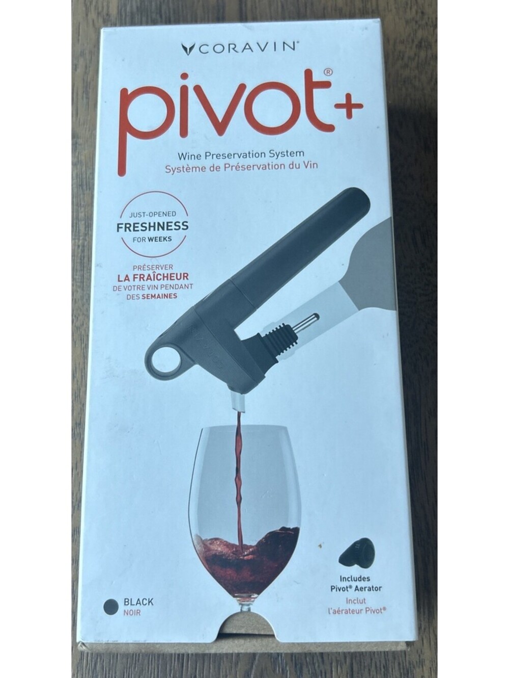 Coravin Pivot+ 112313 By-the-Glass Wine Preservation System - Black - New/Sealed